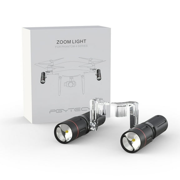 Zoom LED Drone Spotlight - Bigcan Adjustable Lighting Kit for Phantom 4 Series, 4 Modes Light with Mount, Replaceable Battery, for Night Flight Search & Aerial Photography