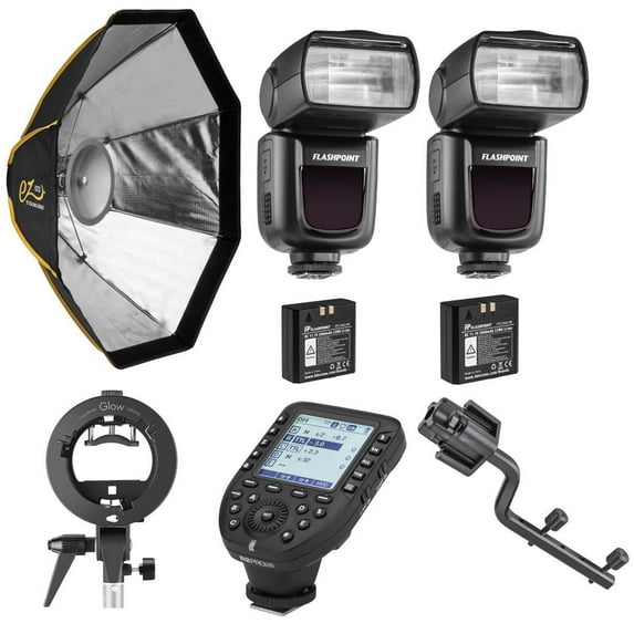 Flashpoint Zoom Li-ion 2 Speedlight Kit with R2 Pro MarkII Remote, EZ Softbox and Accessories For Nikon