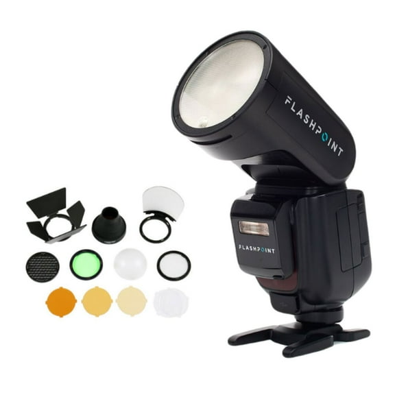 Flashpoint Zoom Li-on X PRO R2 TTL On-Camera Round Speedlight Flash for Panasonic & Olympus with Round Head Flash Accessory Kit