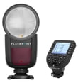 thumbnail image 1 of Zoom Li-on X R2 TTL On-Camera Round Flash Speedlight For Nikon (Godox V1) + Flashpoint R2 Pro Mark II 2.4 GHz Wireless Flash Trigger for Nikon, 1 of 9