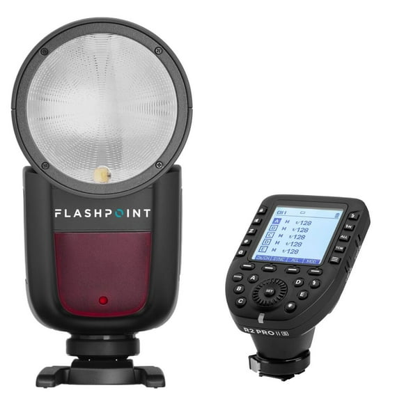 Zoom Li-on X R2 TTL On-Camera Round Flash Speedlight For Sony (Godox V1) + Flashpoint R2 Pro Mark II 2.4 GHz Wireless Flash Trigger for Sony