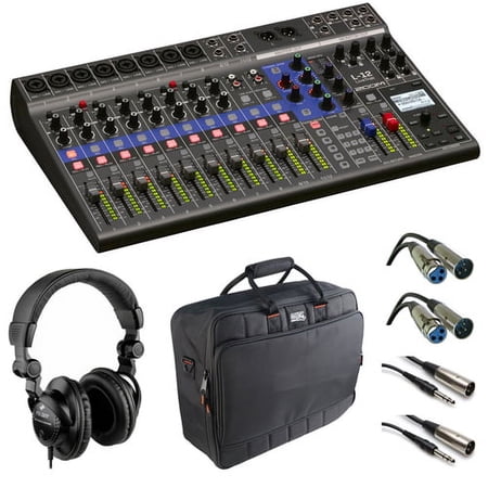 Zoom LiveTrak L-12 - 12-Channel Digital Mixer & Multitrack Recorder with Cables and Headphone