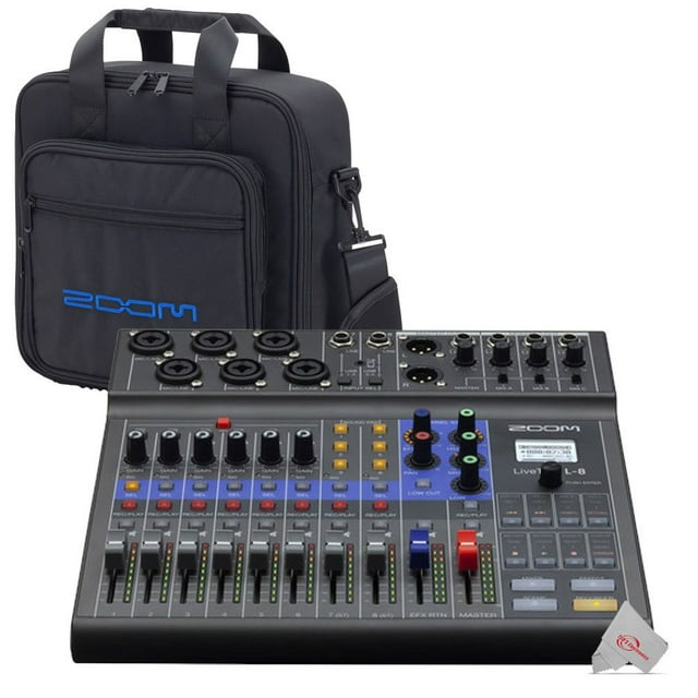 Zoom LiveTrak L-8 Portable Podcast 8-Track Digital Mixer Multitrack Recorder + Carrying Bag
