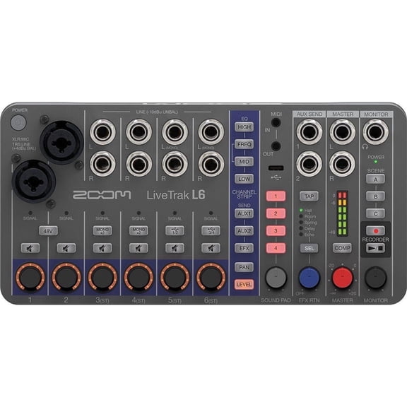 Zoom LiveTrak L-6 10-Channel Digital Mixer and Recorder