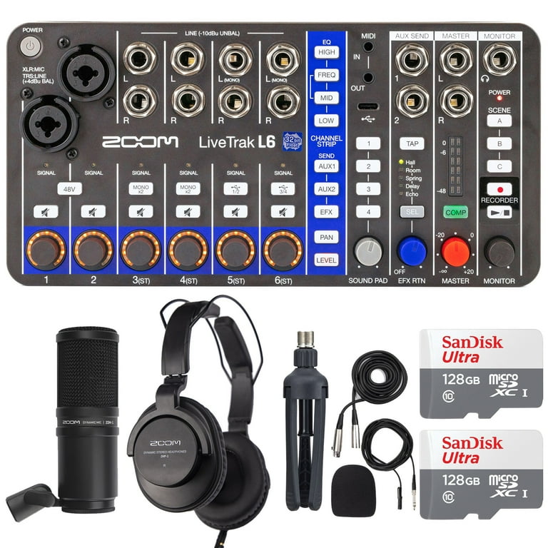 Zoom LiveTrak L6 Digital Mixer / Recorder with Zoom ZDM-1 Zoom LiveTrak L6 Digital Mixer / Recorder with Zoom ZDM-1