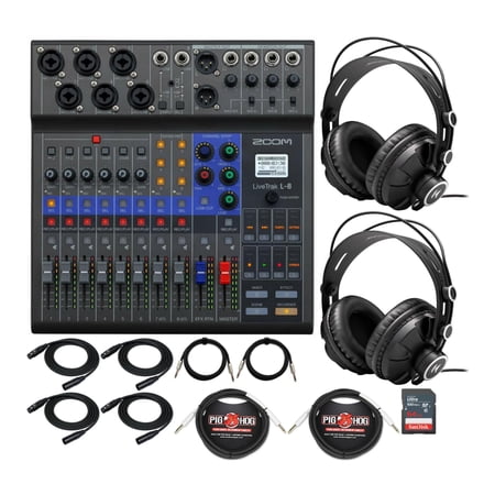 Zoom LiveTrak L8 Portable 8 Channel Digital Mixer and MultitrackRecorder Bundle