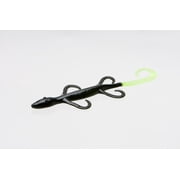 Zoom Lizard Fishing Bait, Black Chartreuse Tail, 6”, 9-pack, Soft Baits