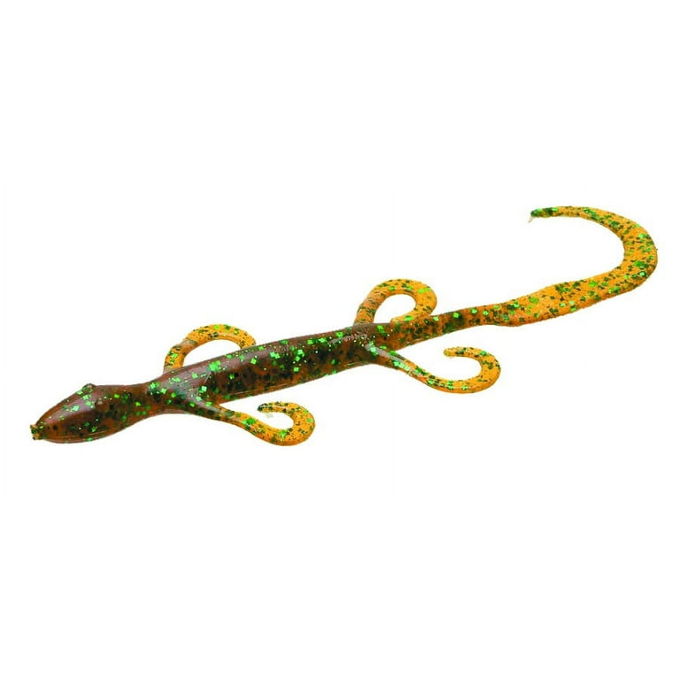Zoom Lizard Fishing Bait, Gourd Green, 6”, 9-pack, Soft Baits