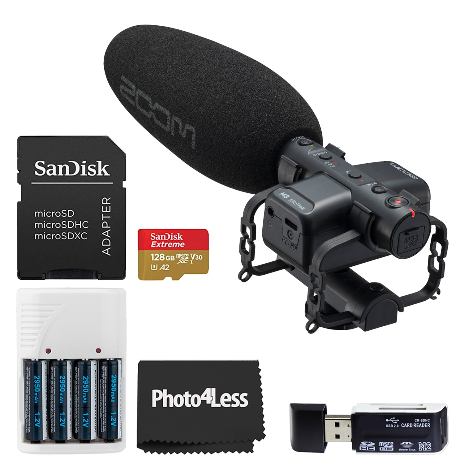 Zoom M3 MicTrak Stereo Shotgun Microphone and Recorder + Zoom M3 MicTrak Stereo Shotgun Microphone and Recorder +