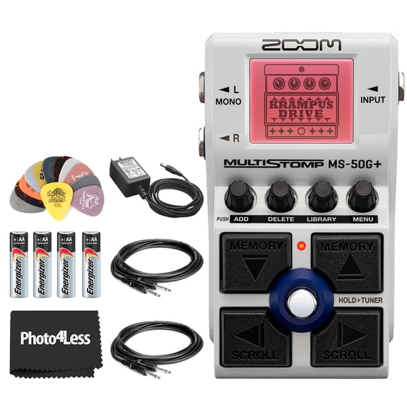 Zoom MS-50G+ MultiStomp Multi-FX Guitar Pedal Bundle