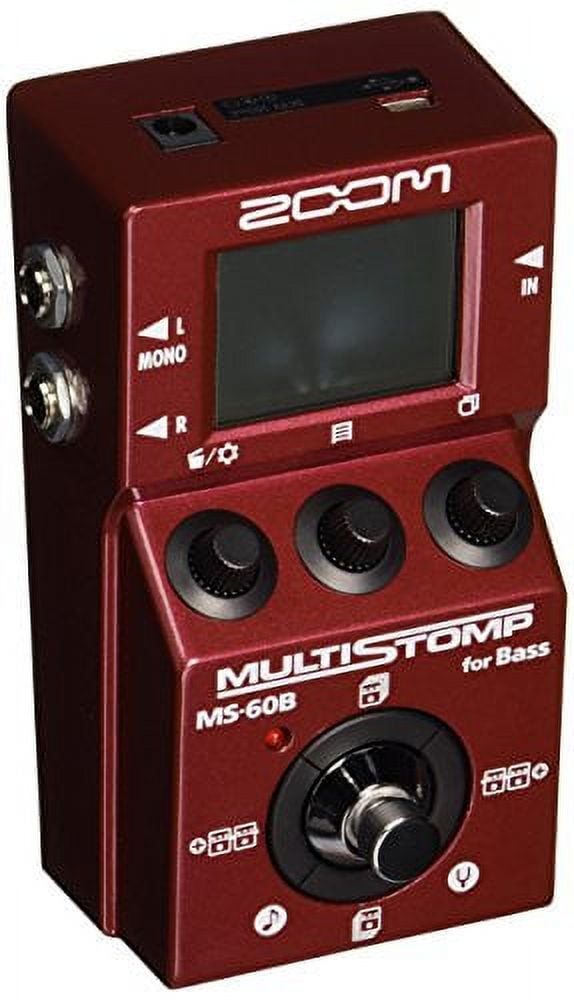 Zoom MS-60B MultiStomp Bass Guitar Effects Pedal, Single Stompbox Size, 58  Built-in effects, Tuner