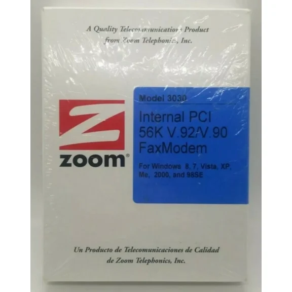 Zoom Model 3030 Internal Pci 56K V.92 V.90 Fax Modem