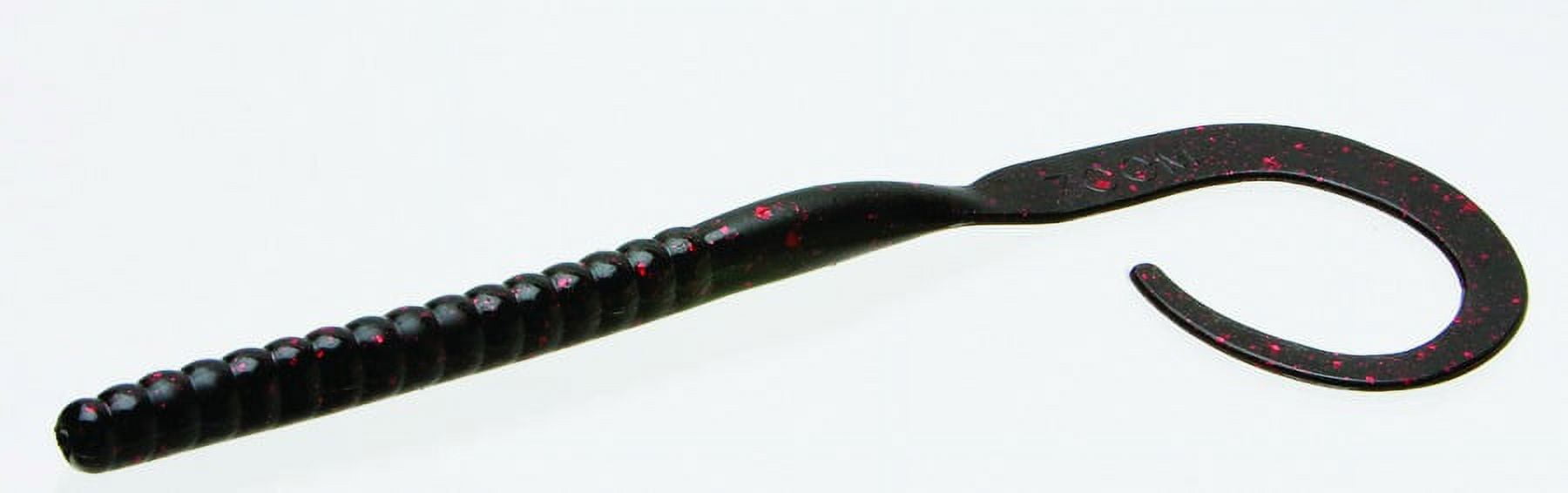 Zoom Ol' Monster Worm Freshwater Fishing Soft Bait, Black & Red Glitter, 10  1/2, 9-pack 