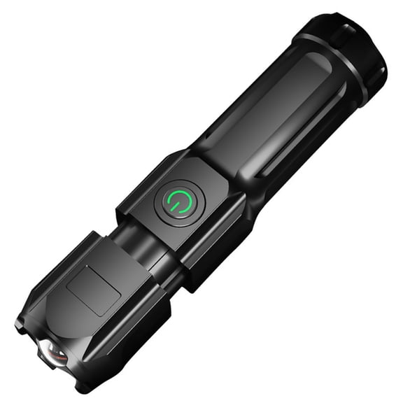 Zoom Plastic Flashlight ABS Strong Light Charging Portable Mini For Home Outdoor Long Shot LED Rechargeable