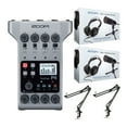 thumbnail image 1 of Zoom PodTrak P4 Recorder with Scissor Arms and Podcast Microphone Pack Accessory Bundle, 1 of 10