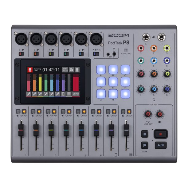 Zoom PodTrak P8 Podcast Recorder, 6 Microphone Inputs, 6 Headphone