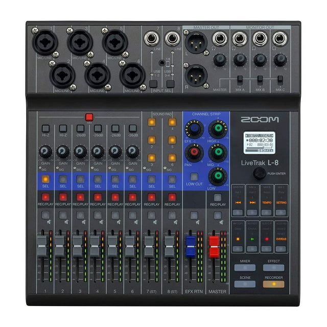 Zoom Pro Sound LiveTrak L-8 Digital Audio Recorder & Mixer with 8 Channels