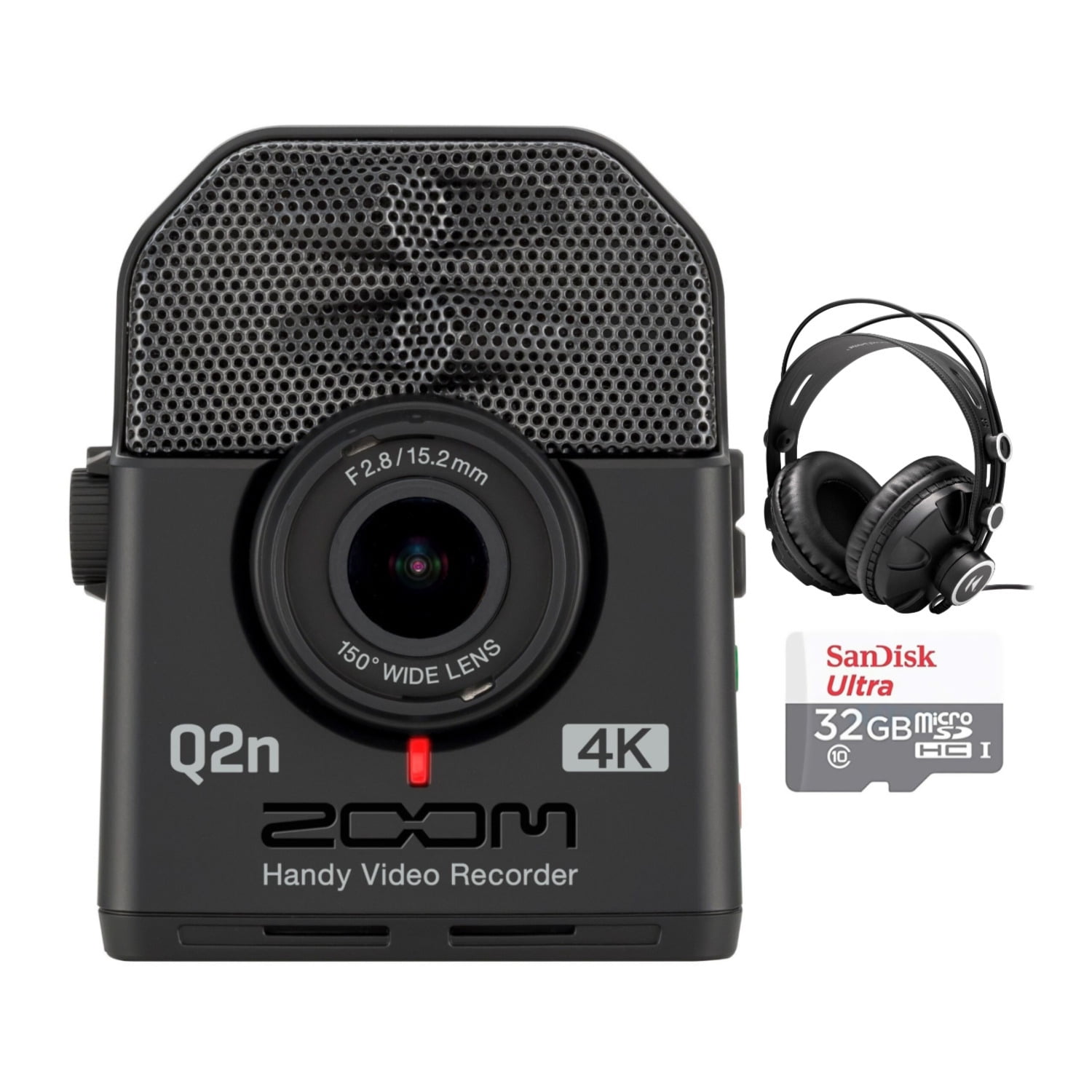 Zoom Q2n-4K Handy Video Recorder Bundle with Headphones and 32GB
