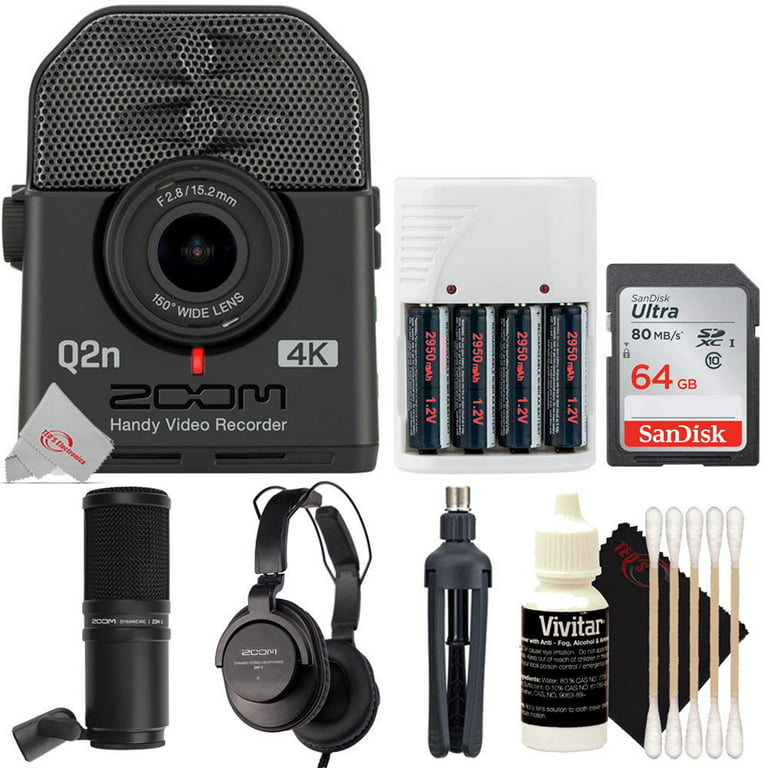 Zoom Q2n-4K Ultra High Definition Handy Video Recorder + Podcast Mic  Accessory Kit