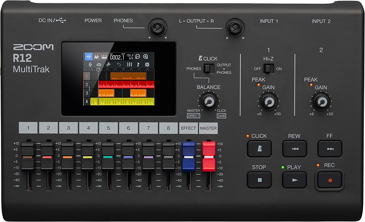 Zoom R12 Multi Track Portable Recorder, with Touchscreen, Onboard