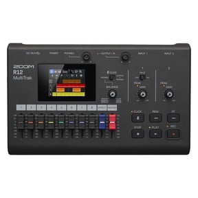 Zoom R12 Multi Track Portable Recorder, with Touchscreen, Onboard Editing, 8 Tracks, 2 Combo Inputs, Effects, Synth, Drum Loops, Battery Powered, and USB Audio Interface