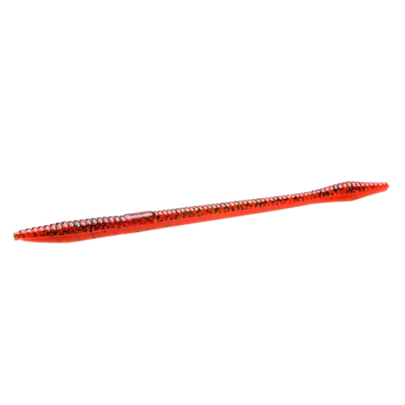 Zoom Red Bug Shad Trick Worm Fishing Lures, 6.5", 0.2 lb, 20-Count