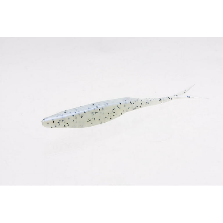 Zoom Super Fluke Freshwater Fishing Soft Bait, Glimmer Blue, 5 1/4, 10-pack