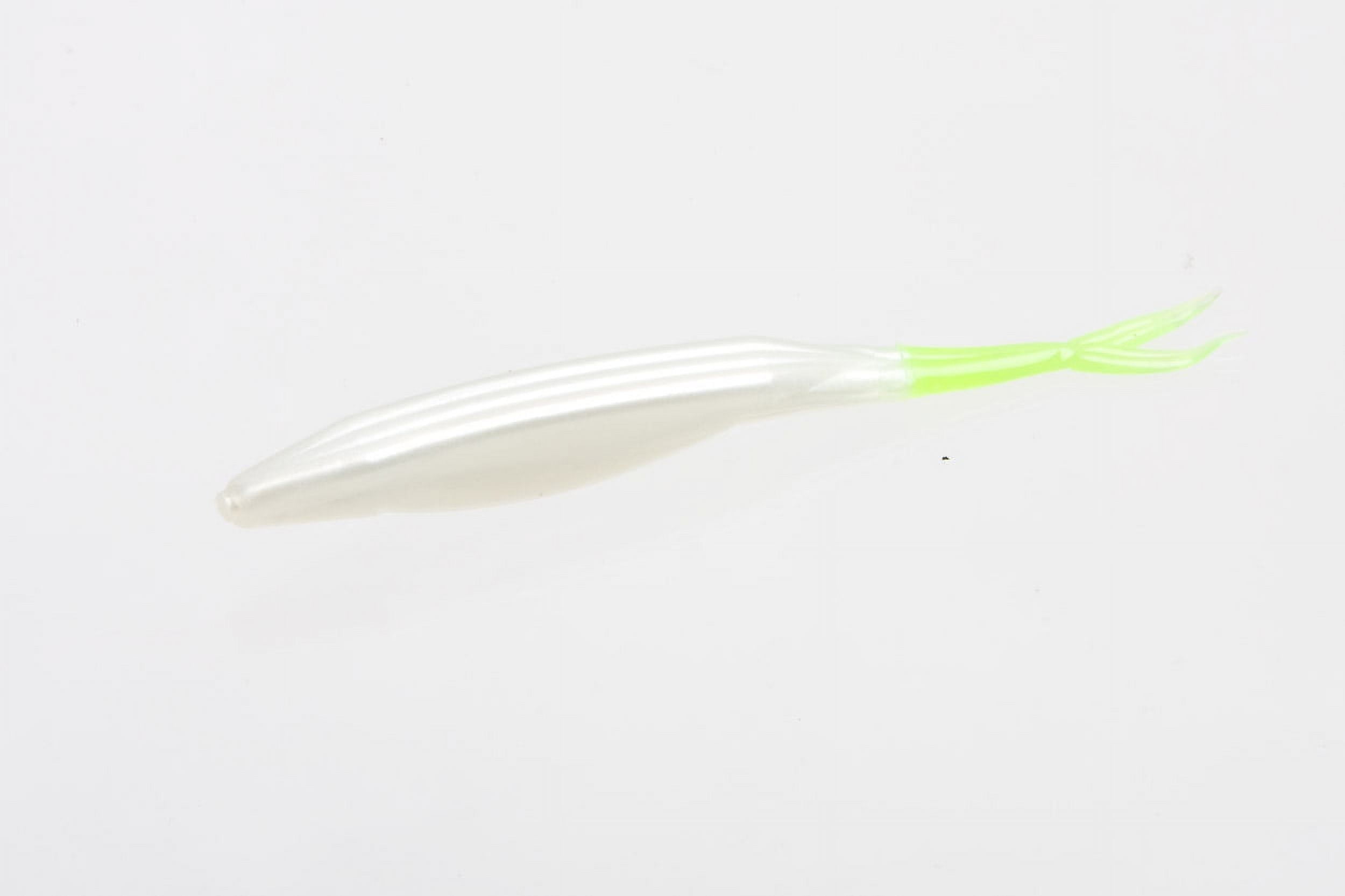Zoom Super Fluke - 5.25 10 Per Bag White Pearl/Chatreuse Tail - 023-191