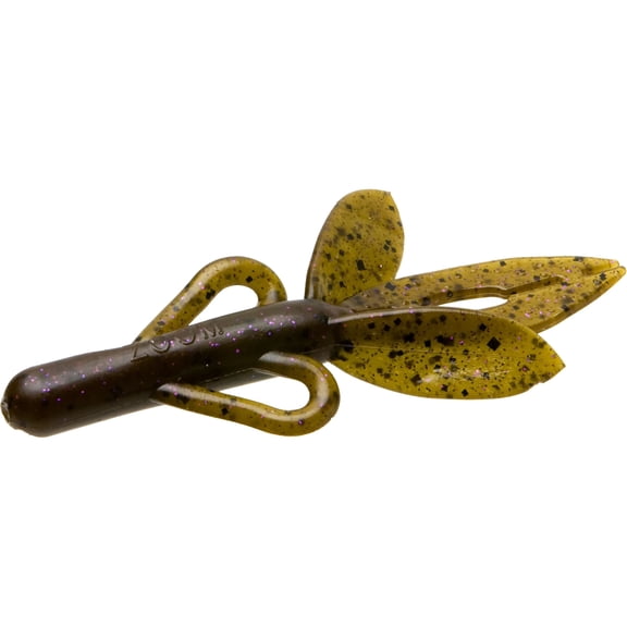 Zoom Super Hog Creature Bait, 10 Pack, 4in, Green Pumpkin Purple