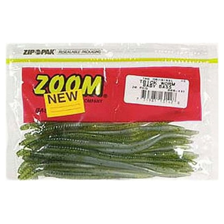 Zoom Trick Worm Freshwater Bass Fishing Soft Bait, Baby Bass, 6 1/2,  20-pack