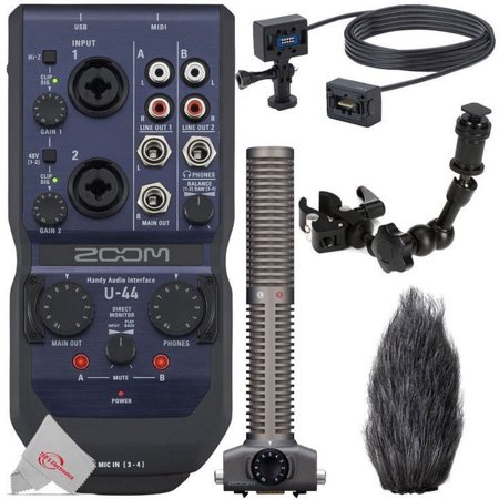 Zoom U-44 Portable 4x4 USB Handy Audio / MIDI Interface with SSH-6 Shotgun Microphone