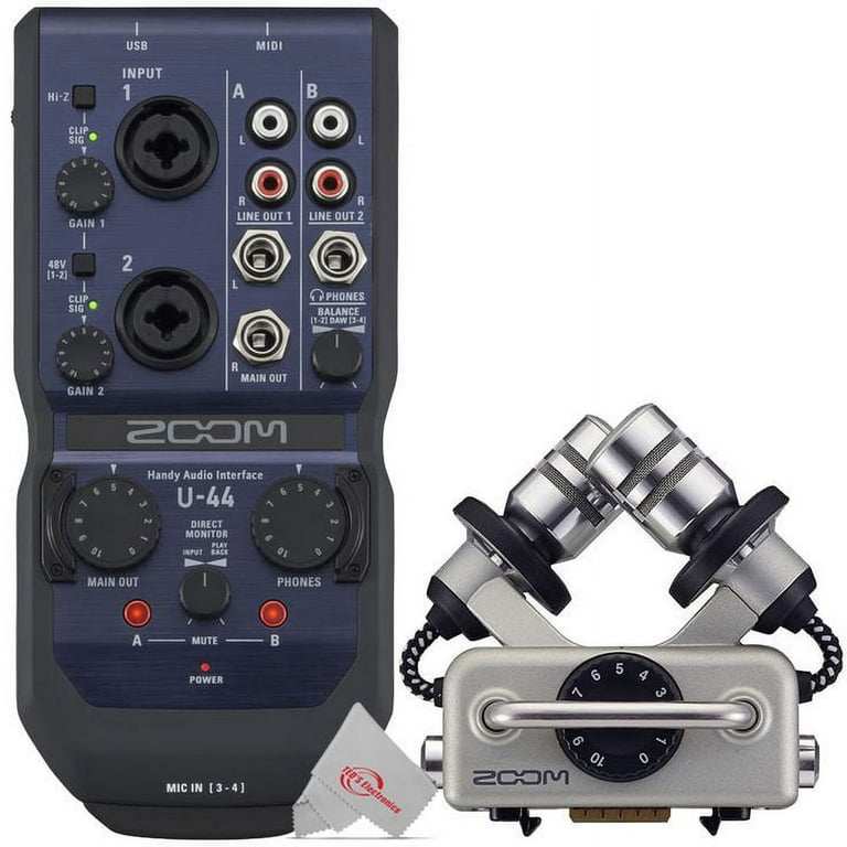 Zoom U-44 Portable 4x4 USB Handy Audio / MIDI Interface with XYH-5 Mic  Capsule Kit