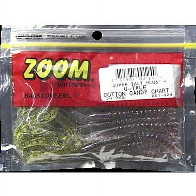 Zoom UTail Worm 20 Pack Cotton Candy, Soft Baits