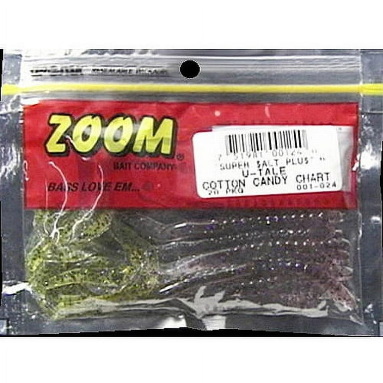 Zoom U-Tail Worm - 20 Pack - Cotton Candy, Soft Baits