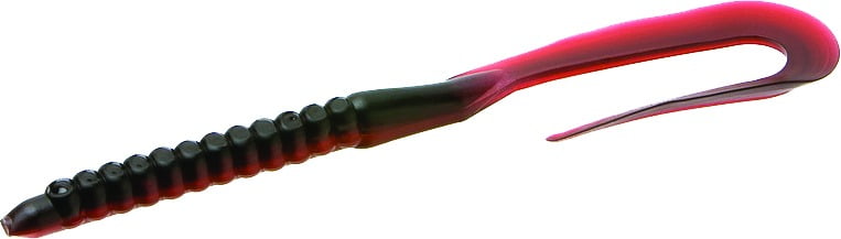 Zoom U-Tale Worm Freshwater Bass Soft Fishing Bait, Red Shad, 6 3/4”,  20-pack, Soft Baits 