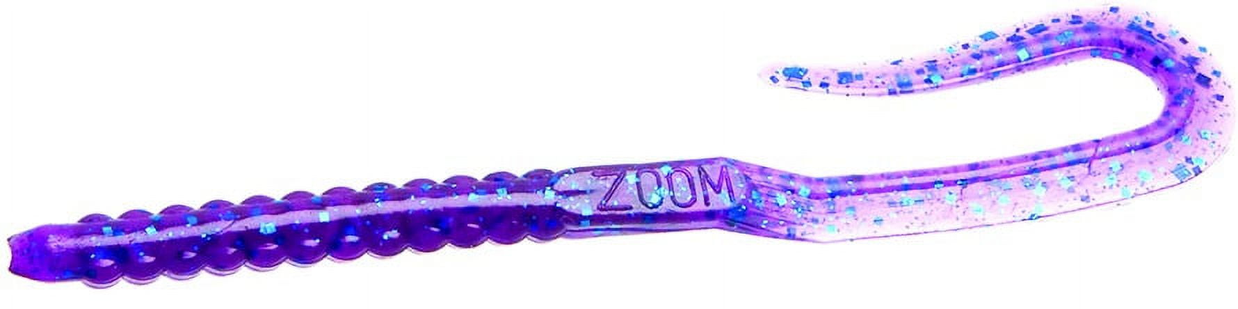 Zoom U-Tale Worm Freshwater Fishing Soft Bait, Electric Blue, 6 3/4,  20-pack 