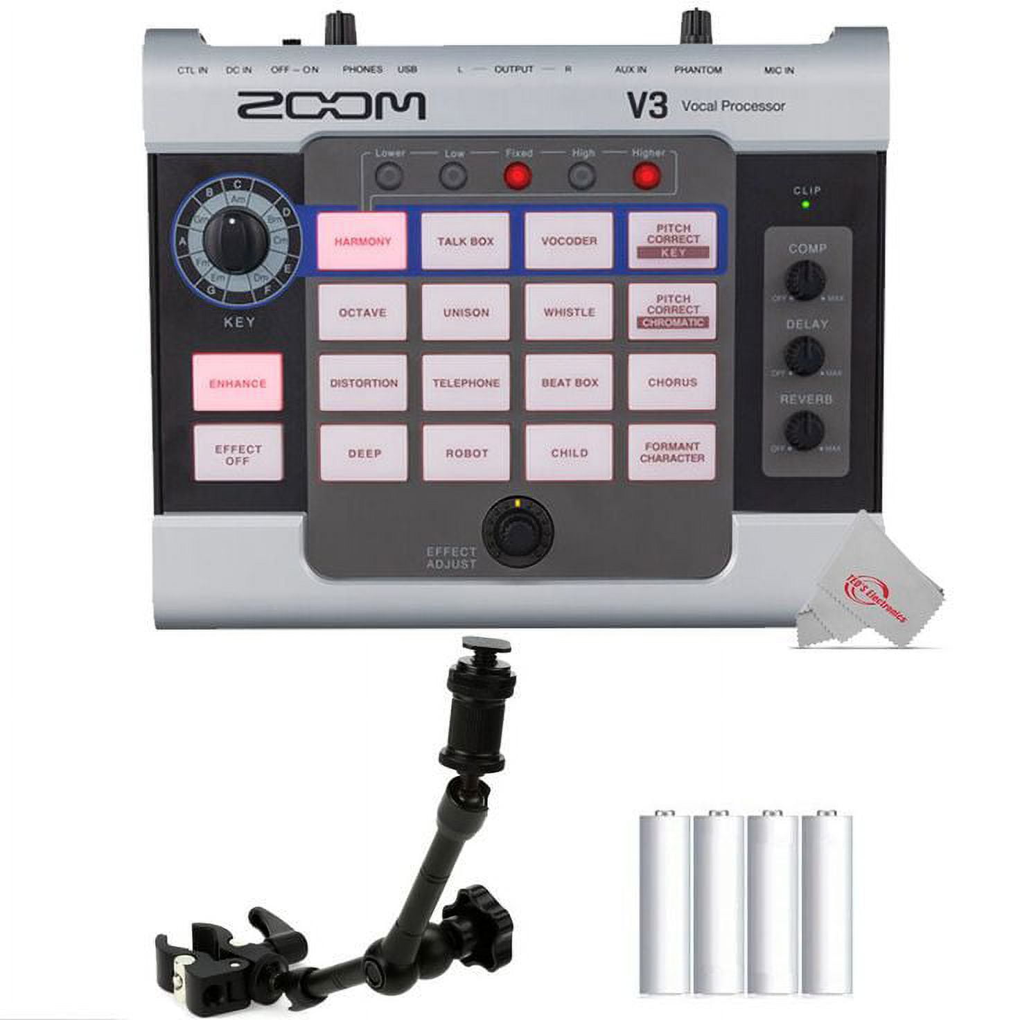 Zoom V3 Vocal Processor with Zoom HRM-11 11