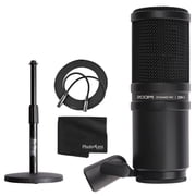 Zoom ZDM-1 Dynamic Microphone + On Stage Adjustable Desk Microphone Stand + Mic Cable XLR-M to XLR-F + Photo4Less Black Cleaning Cloth - Top Value Bundle