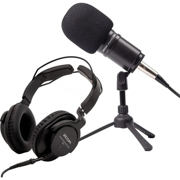 Zoom ZDM-1 Podcast Mic Pack with Dynamic Microphone, Headphones, Tripod, XLR