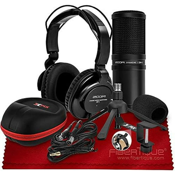 Zoom ZDM-1 Podcast Pack with Headphones, Windscreen, XLR, and Tabletop Stand Basic Bundle Perfect for Podcasting Studio