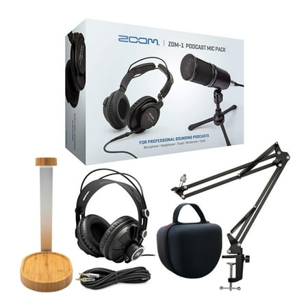 Zoom ZDM-1 Pro Podcast Microphone Bundle with Knox Gear Boom Arm Bundle