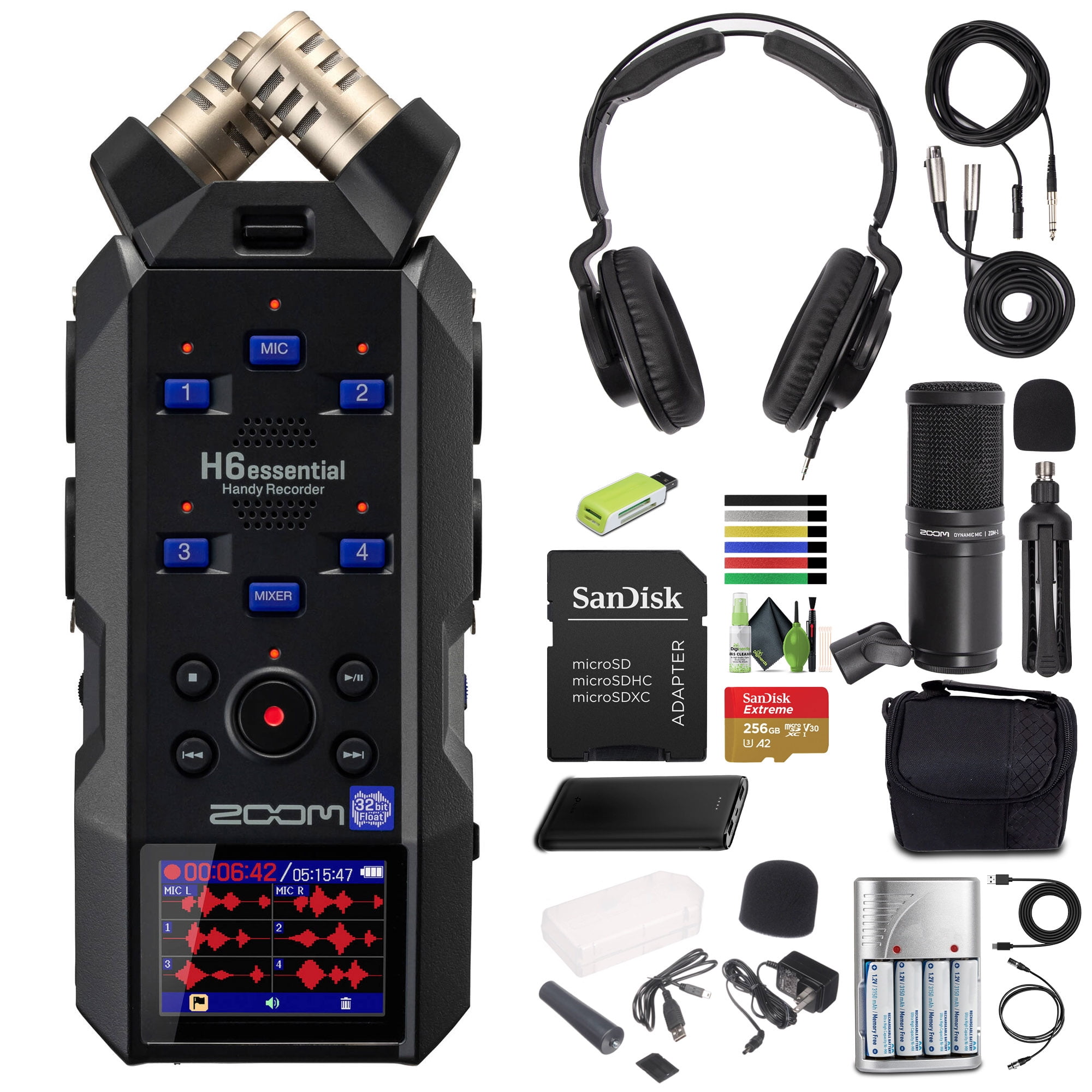 Zoom ZH6E H6essential Handy Recorder with 6 Tracks & 32-Bit Float Recording + More