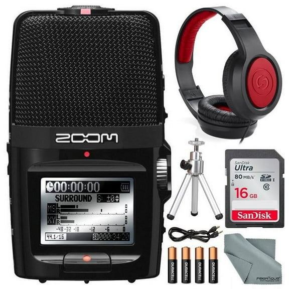 Zoom ZOOM-H2N-KIT169-NFBA H2n Handy Digital Audio Recorder with Samson Studio Headphone