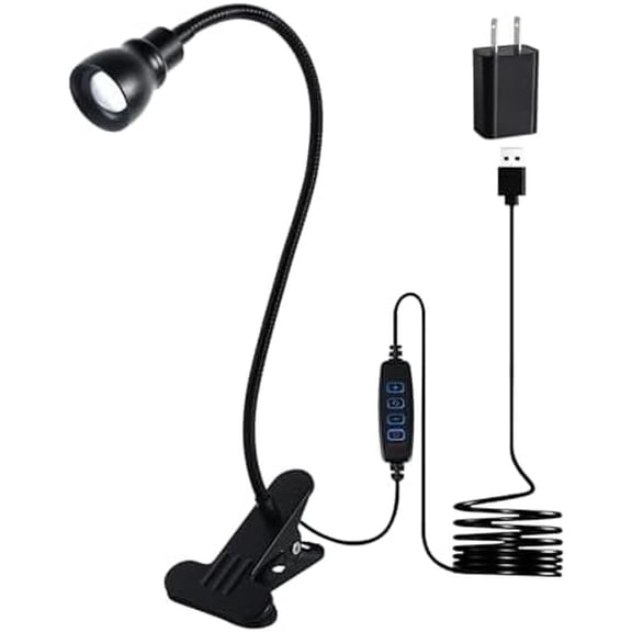 Zoomable Clip on Light, Clamp Reading Light for Dorm Bed Headboard, Dimmable Spotlight with 3 Color Temperature Options, 10 Dimmable Brightness Levels, Adjustable Beam Angle