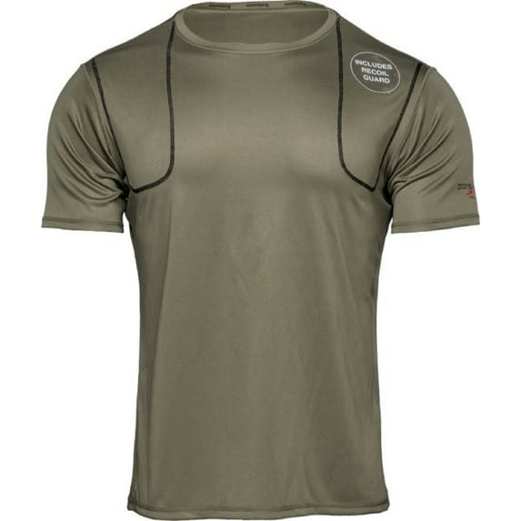 Zoombang Adult X Large Shooting Shirt with Recoil Guard, Military Green
