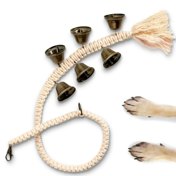 Zoomie Paws Macram Bunched Antique Dog Bells for Door Potty Training
