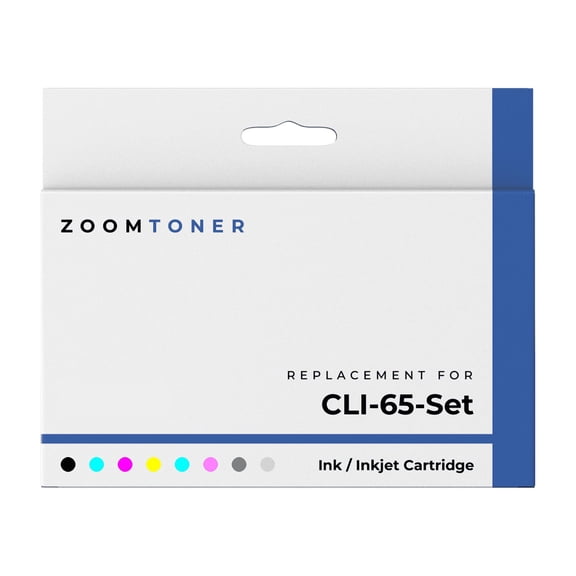 Zoomtoner Compatible with Canon CLI-65 Set Ink / Inkjet Cartridge - Regular Yield - Black Cyan Magenta Yellow Photo Cyan Photo Magenta Gray Light Gray