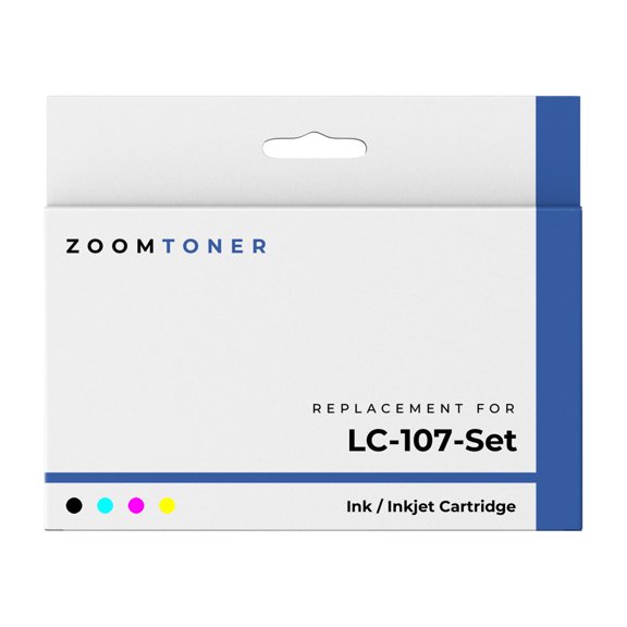 Zoomtoner Compatible with Brother LC-107 Set Ink / Inkjet Cartridge - Extra High Yield - Black Cyan Magenta Yellow