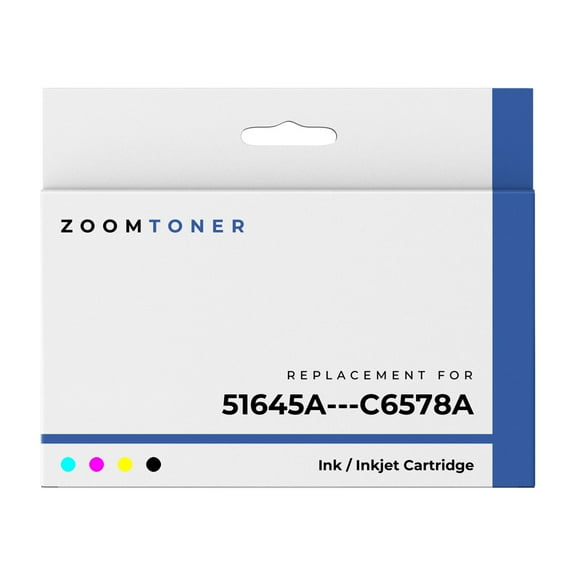 Zoomtoner Compatible with HP 51645A / C6578A Ink / Inkjet Cartridge - Regular Yield - Cyan Magenta Yellow Black