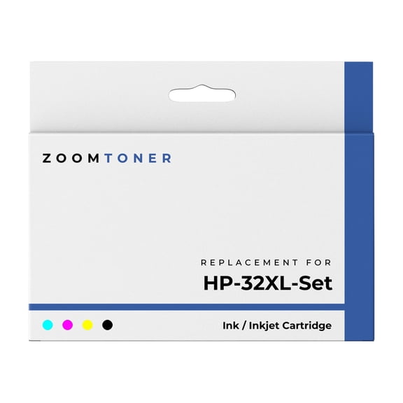 Zoomtoner Compatible with HP HP 32XL Set Ink / Inkjet Cartridge - Regular Yield - Cyan Magenta Yellow Black